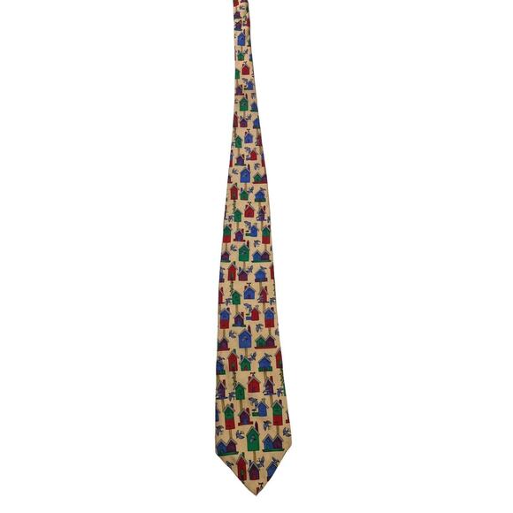 Save The Children Allison Age 10 1/2 Bird Village Bird House Novelty Necktie - Picture 3 of 7